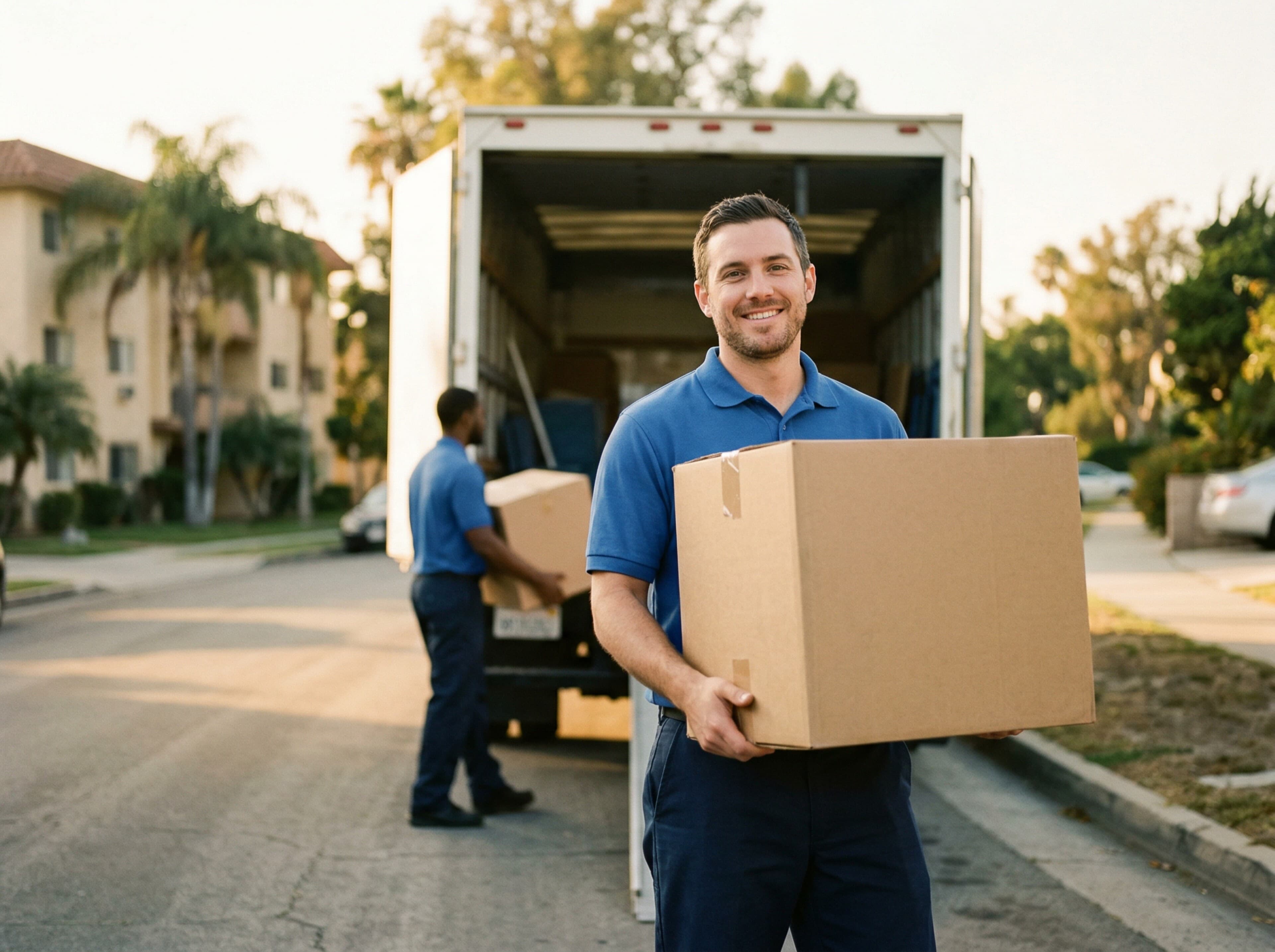Professional movers at work
